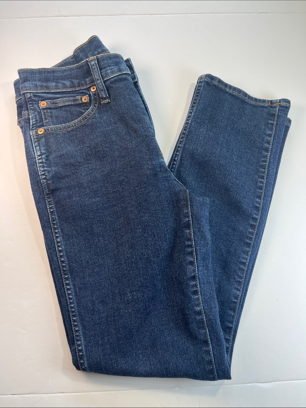 J Crew Women’s Classic Mid-Rise Dark Blue Denim Jeans Sz 26